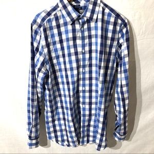 GAP men’s plaid button shirt sz L 16-16 1/2
